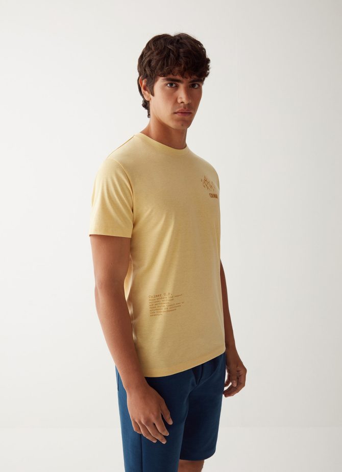 Melange effect short-sleeved T-shirt