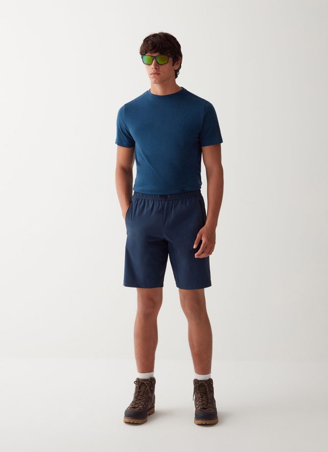 Short-sleeved T-shirt in jersey and merino wool - Image 3