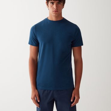Short-sleeved T-shirt in jersey and merino wool