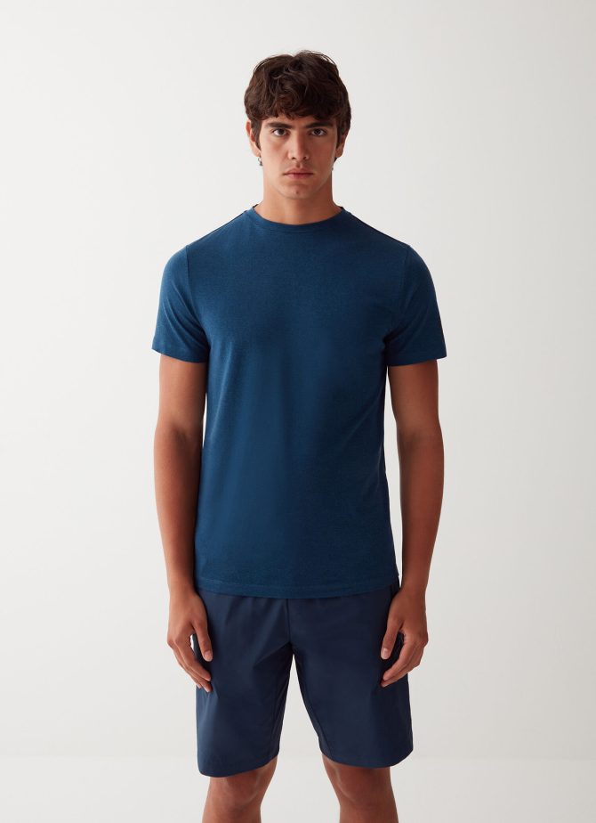 Short-sleeved T-shirt in jersey and merino wool