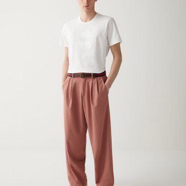 Cotton T-shirt with one-color print