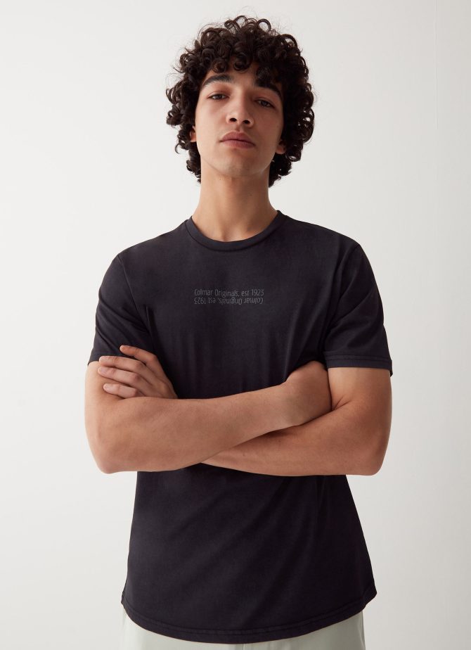 Cotton T-shirt with overdyed print - Image 3