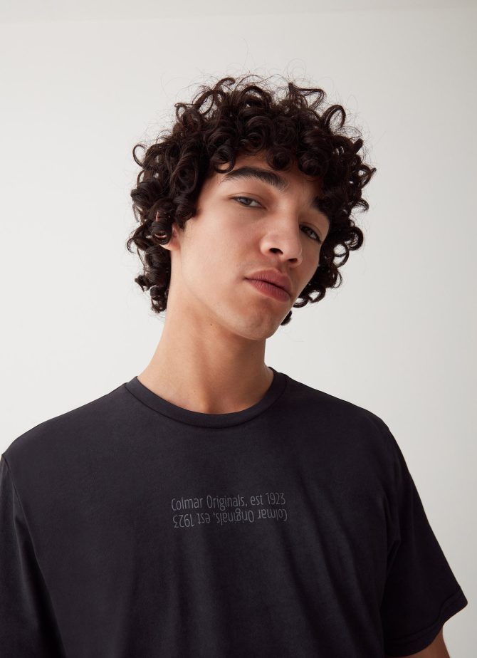 Cotton T-shirt with overdyed print