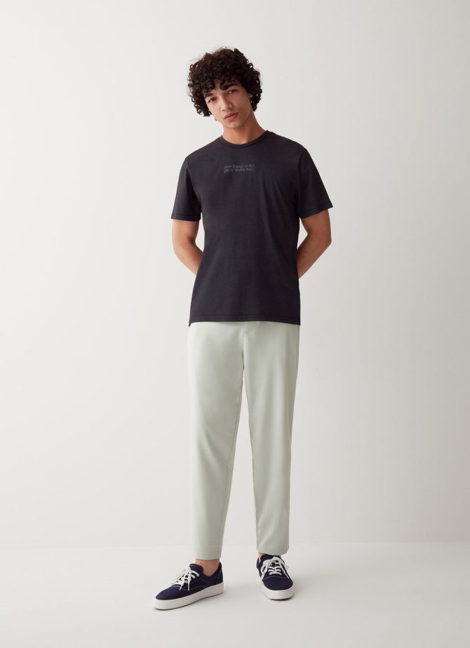 Cotton T-shirt with overdyed print - Image 2