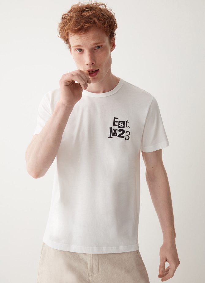 Cotton T-shirt with print on the back - Image 2