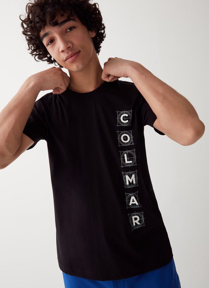 Cotton T-shirt with embossed logo
