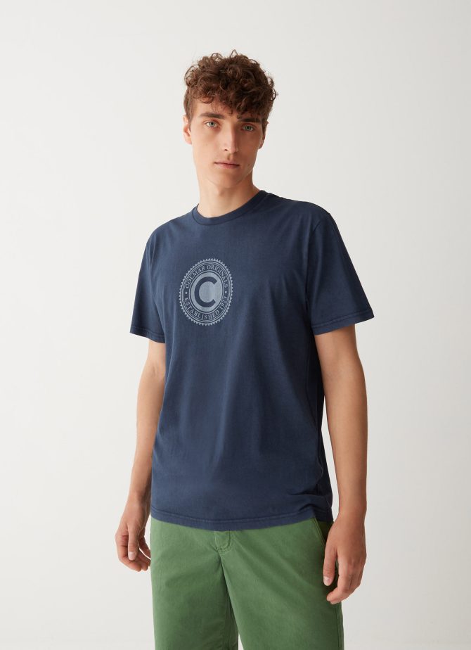Used-effect T-shirt with chest print - Image 3