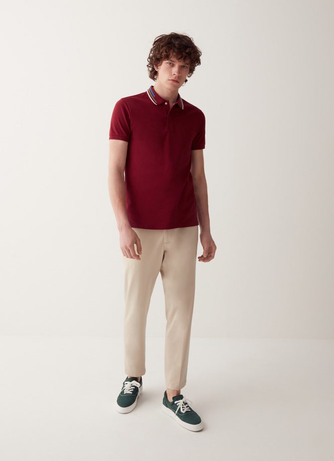 Stretch piqué polo shirt with slits - Image 2