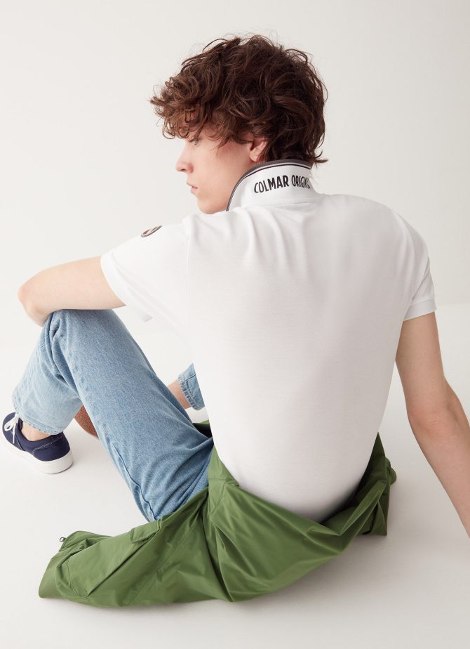 Piquet Polo shirt with print on rear collar - Image 2