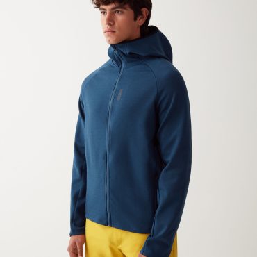 Stretch interlock hooded sweatshirt