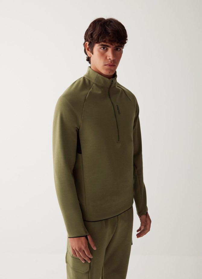 Half zip sweatshirt in stretch interlock