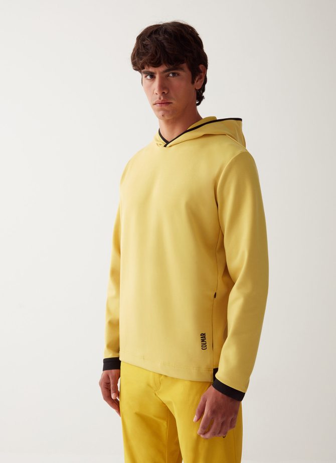 Stretch interlock hooded sweatshirt