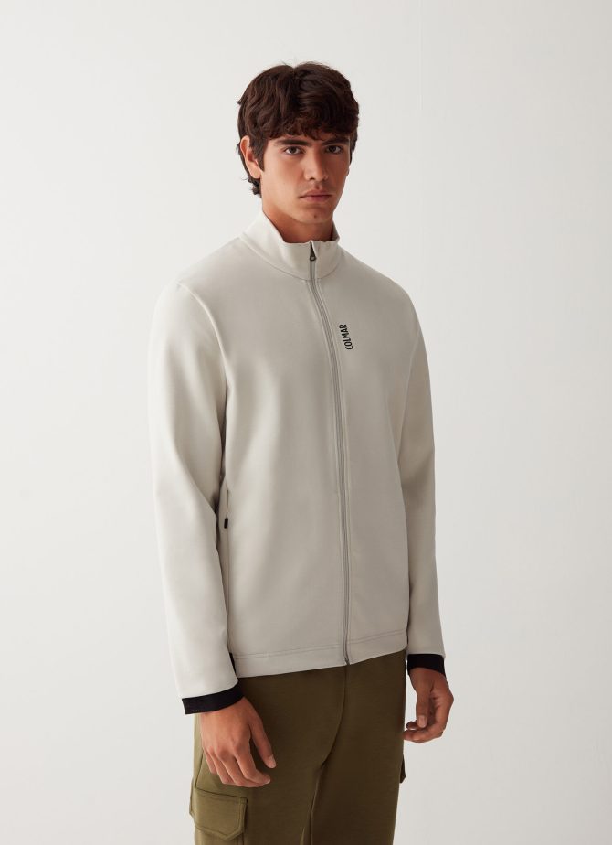 Full zip sweatshirt in stretch interlock - Image 3