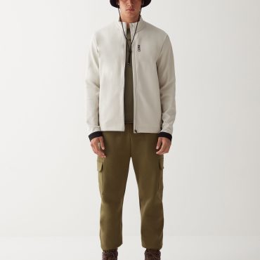 Full zip sweatshirt in stretch interlock
