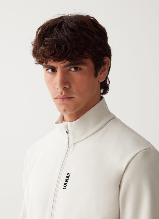 Full zip sweatshirt in stretch interlock - Image 2