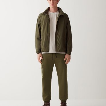 Stretch interlock cargo trousers