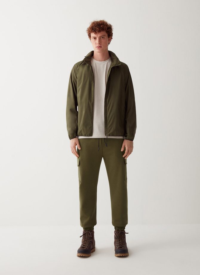 Stretch interlock cargo trousers