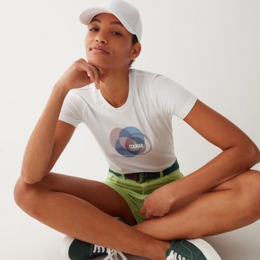 Stretch T-shirt with pastel print