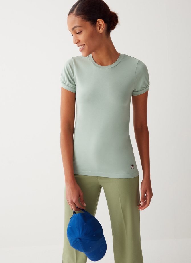 Stretch T-shirt with puff sleeves - Image 3