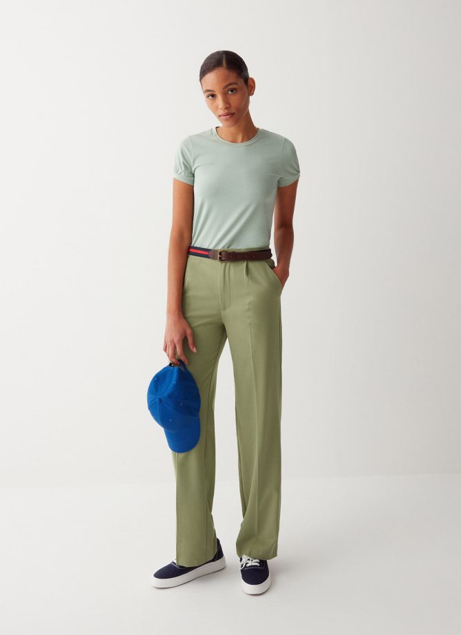 Stretch T-shirt with puff sleeves