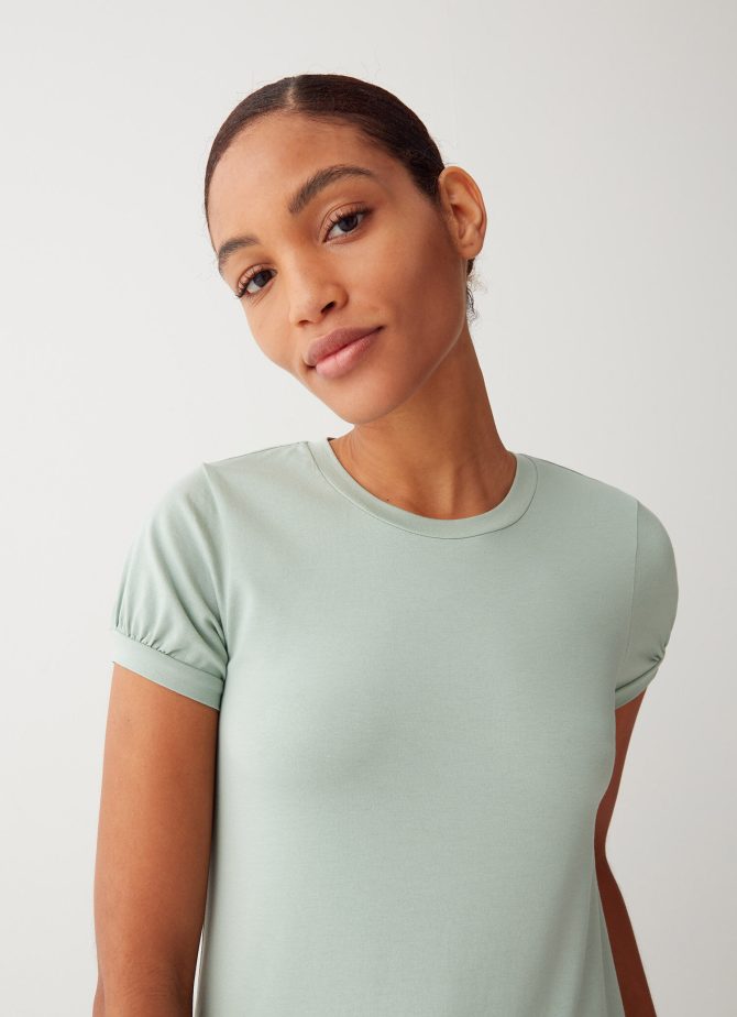 Stretch T-shirt with puff sleeves - Image 2