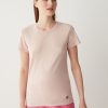 Stretch T-shirt with V-neck on the back