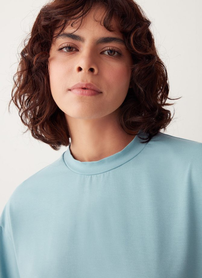 Maxi round neck modal jersey T-shirt - Image 2