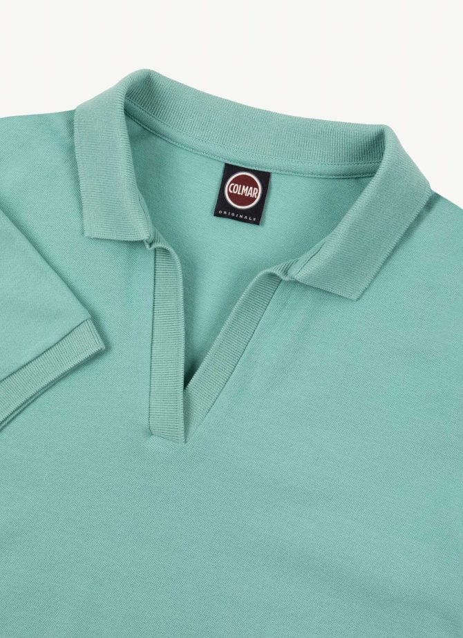 Buttonless stretch piquet polo shirt - Image 6
