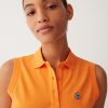 Sleeveless stretch piquet polo shirt
