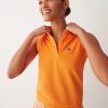 Sleeveless stretch piquet polo shirt - Image 2