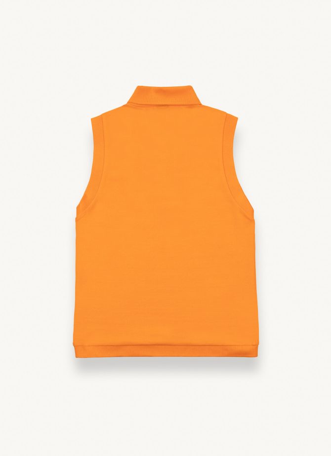Sleeveless stretch piquet polo shirt - Image 5