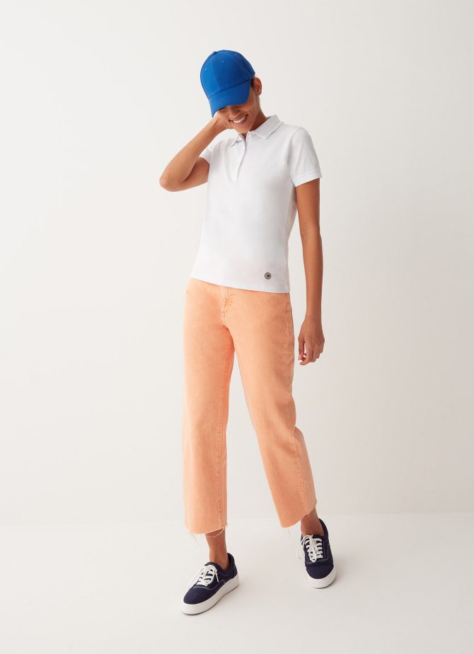 Piquet stretch Polo shirt with pleated collar - Image 3