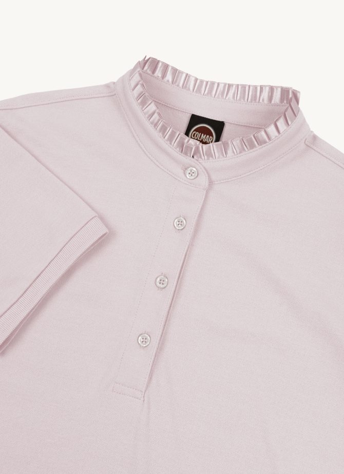 Slim polo shirt with pleated collar - Image 3