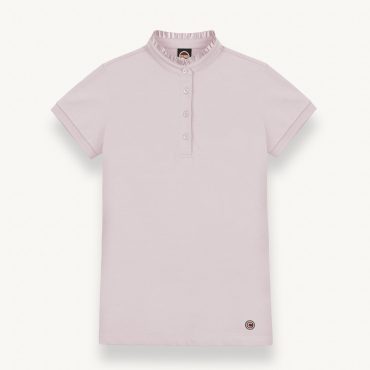 Slim polo shirt with pleated collar