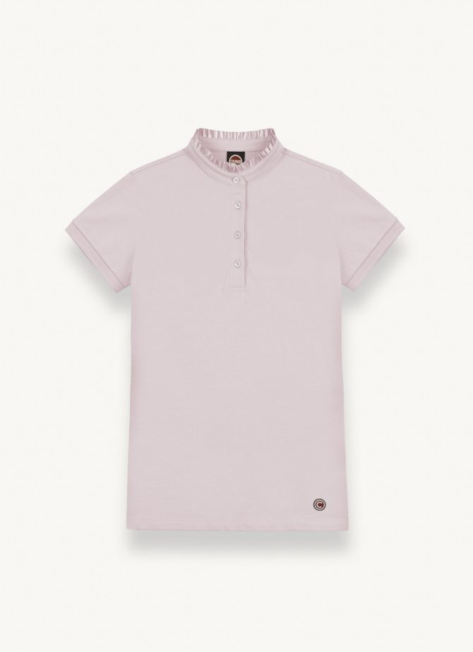 Slim polo shirt with pleated collar