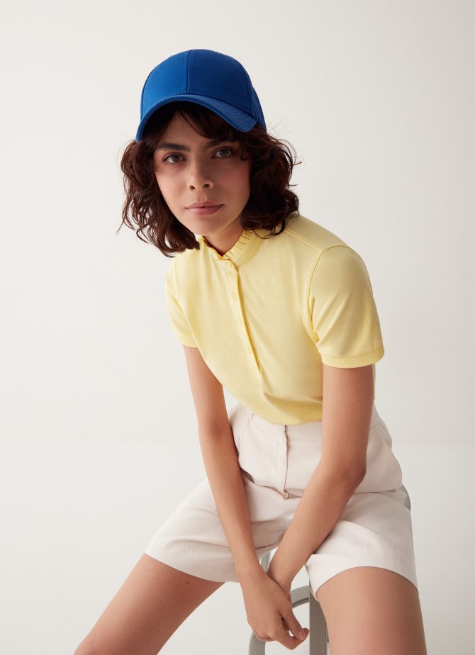 Slim polo shirt with pleated collar - Image 3