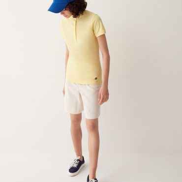 Slim polo shirt with pleated collar