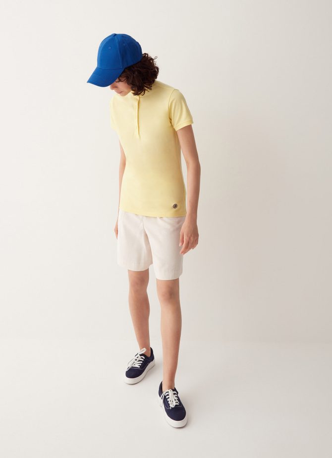 Slim polo shirt with pleated collar