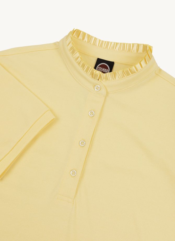 Slim polo shirt with pleated collar - Image 6