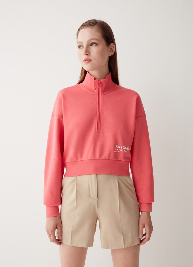 Cropped sweatshirt with ribbed details - Image 3