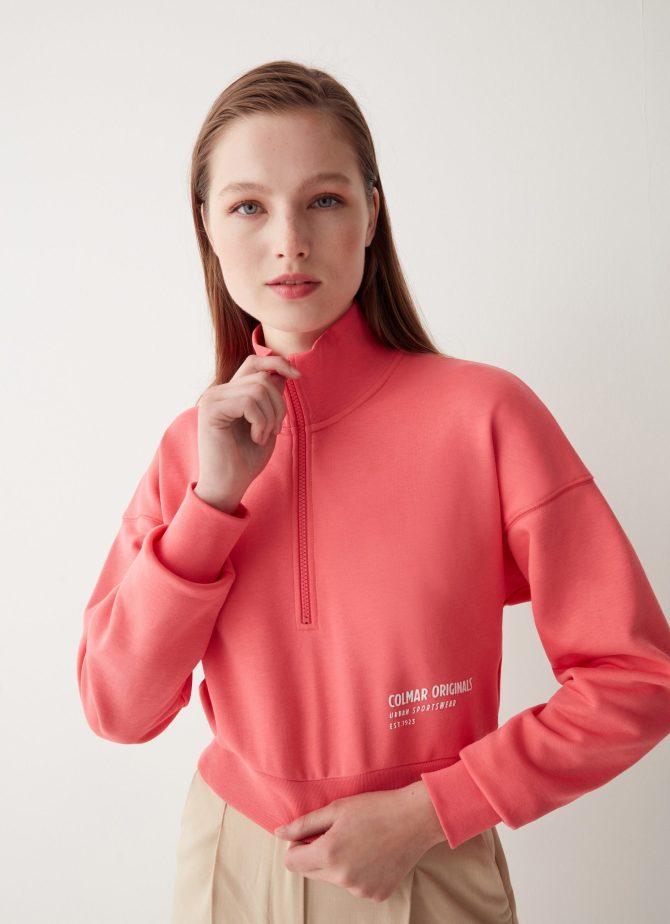 Cropped sweatshirt with ribbed details