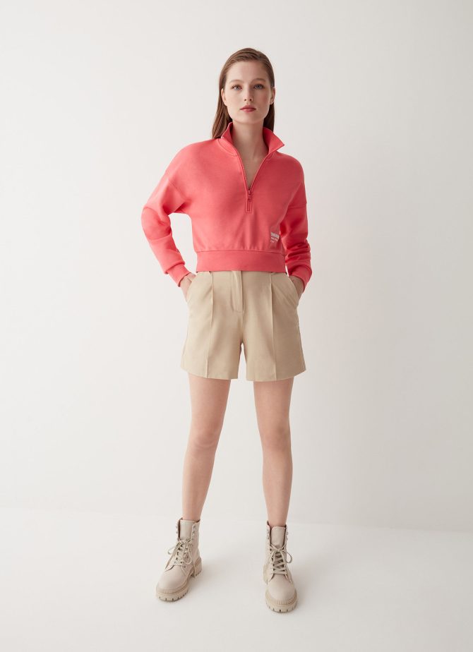 Cropped sweatshirt with ribbed details - Image 2