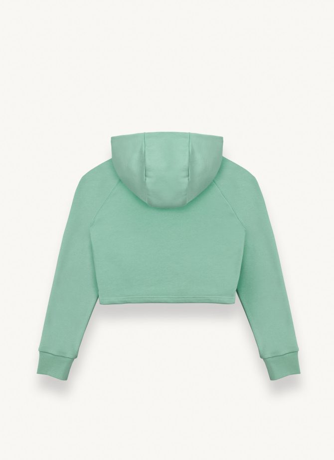 Short sweatshirt with hood and slits - Image 2