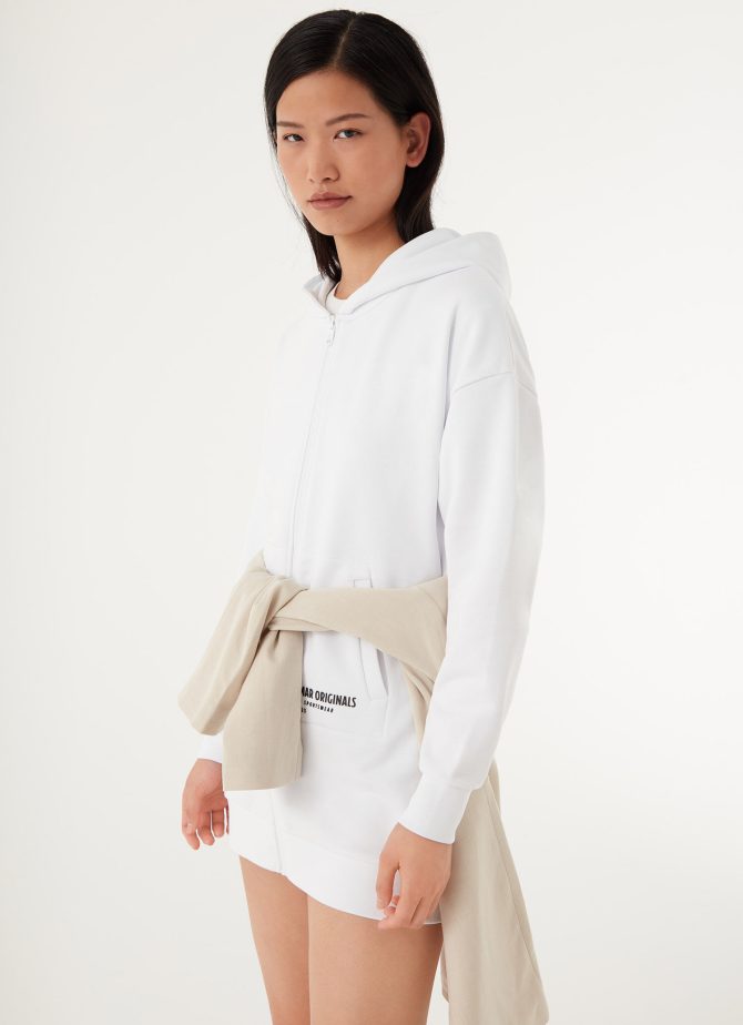 Full zip maxi sweatshirt with hood - Image 3