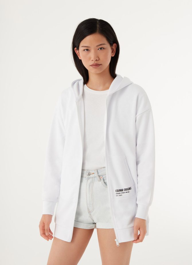 Full zip maxi sweatshirt with hood