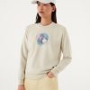 Crew neck sweatshirt with chest print - Image 3
