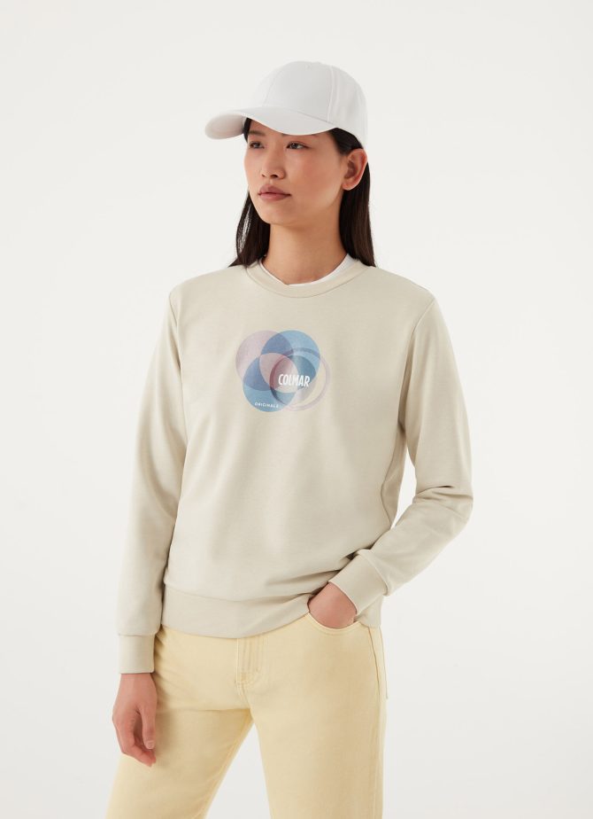 Crew neck sweatshirt with chest print - Image 3