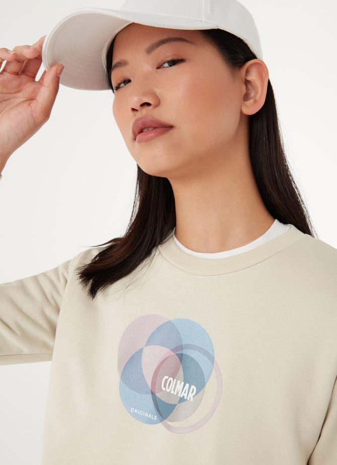 Crew neck sweatshirt with chest print