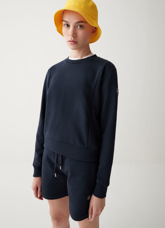 Crew neck sweatshirt with vertical cuts - Image 2