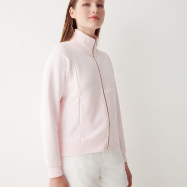 Full zip sweatshirt with high collar